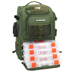 KastKing KarryAll Tackle Backpack with Rod Holders 4 Tackle Boxes