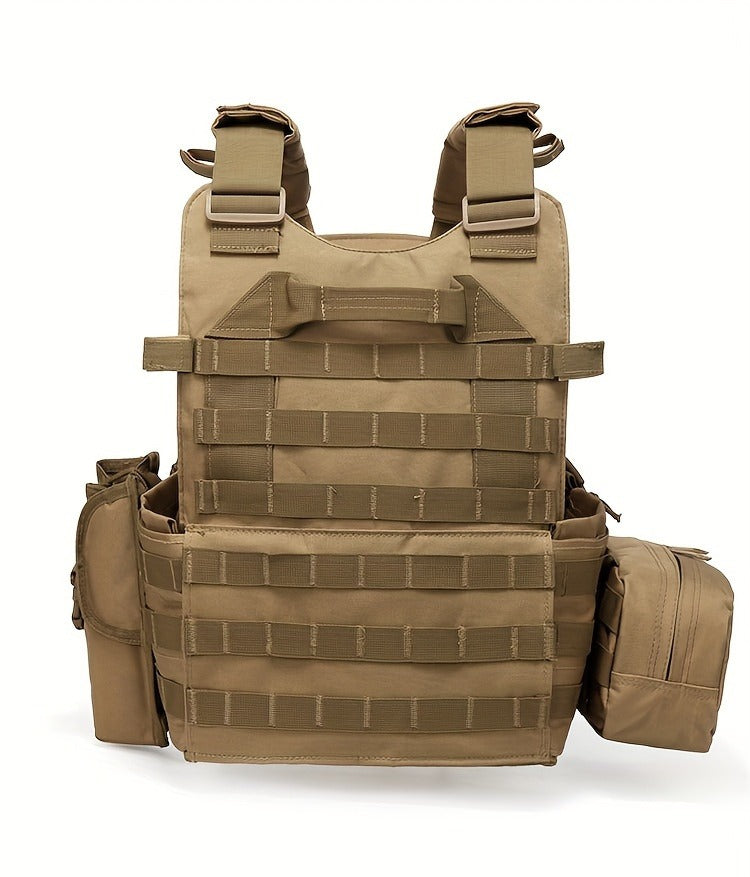 Tactical MOLLE Vest 6094 Adjustable Combat Chest Rig with Multi-Pocket System for Outdoor Hunting Training Airsoft CS Wargame Hiking Camping