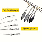 Alabama Umbrella Rig Fishing Lure Set 7 Pack - 5-Arm Multi-Head Bass Lure with Ultralight Tripod Frame, Beginner Friendly Swimbait Rig for Bass Walleye Striper, Mixed Color Freshwater Fishing Tackle