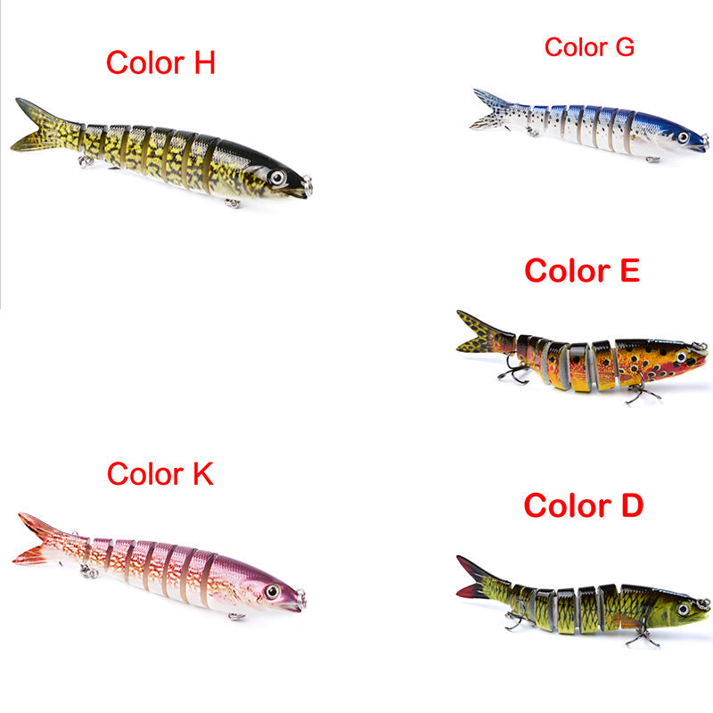 Multi Jointed Artificial Pike Fishing Lure Hard Bait Trolling Tool