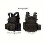 Tactical MOLLE Vest 6094 Adjustable Combat Chest Rig with Multi-Pocket System for Outdoor Hunting Training Airsoft CS Wargame Hiking Camping