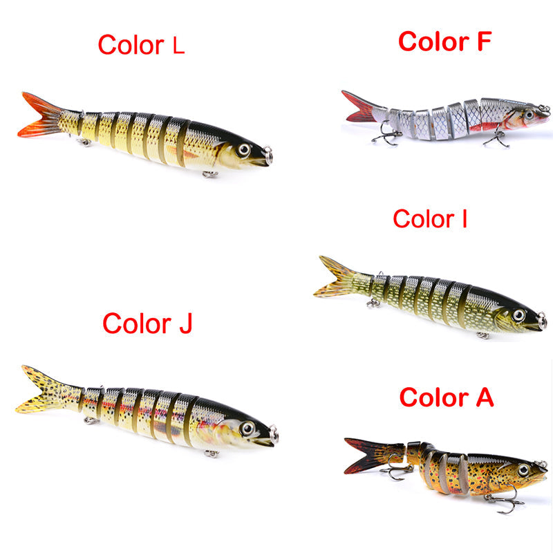Multi Jointed Artificial Pike Fishing Lure Hard Bait Trolling Tool
