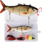 Electric Robotic Swimbait with USB Rechargeable LED Light – Multi-Jointed Wobbler Swimming Fishing Bait, Realistic Robot Fish Lure for Bass Pike Perch, Ice Fishing & Winter Fishing Gift for Men