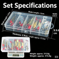 36Pcs Spoon Lures Set, Metal Spinner Baits, VIB Hard Lures, Long Cast Fishing Lures Kit, Single Hook Micro Jig Baits for Bass Pike Trout