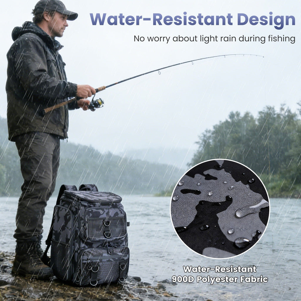 Fishing Backpack 42L with Rod Holders & 16 Pockets
