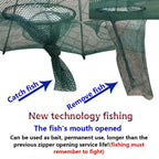 4 Holes Automatic Foldable Fishing Net Nylon Shrimp Crab Minnow Trap Fish Cast Net Fishing Tackle, 4 Holes