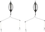 Galepromot 2Pcs Carp Fishing Feeder Baits Cage, Spring Fish with Holder, Inline Methods Tackle Baits Cage Hook Rigs Set Sinkers Feeder Tackle Fishing Sinkers