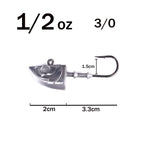 10Pcs Saltwater Swimbait Jig Heads for Bass (1/2oz, 10Pack)