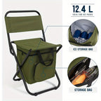 Lightweight Backpack Camping Chair Folding Stool with Backrest – Compact Portable Outdoor Seat, Heavy Duty Support, for Camping, Hunting & Fishing, Available in 3 Colors, 1pc or 2pcs