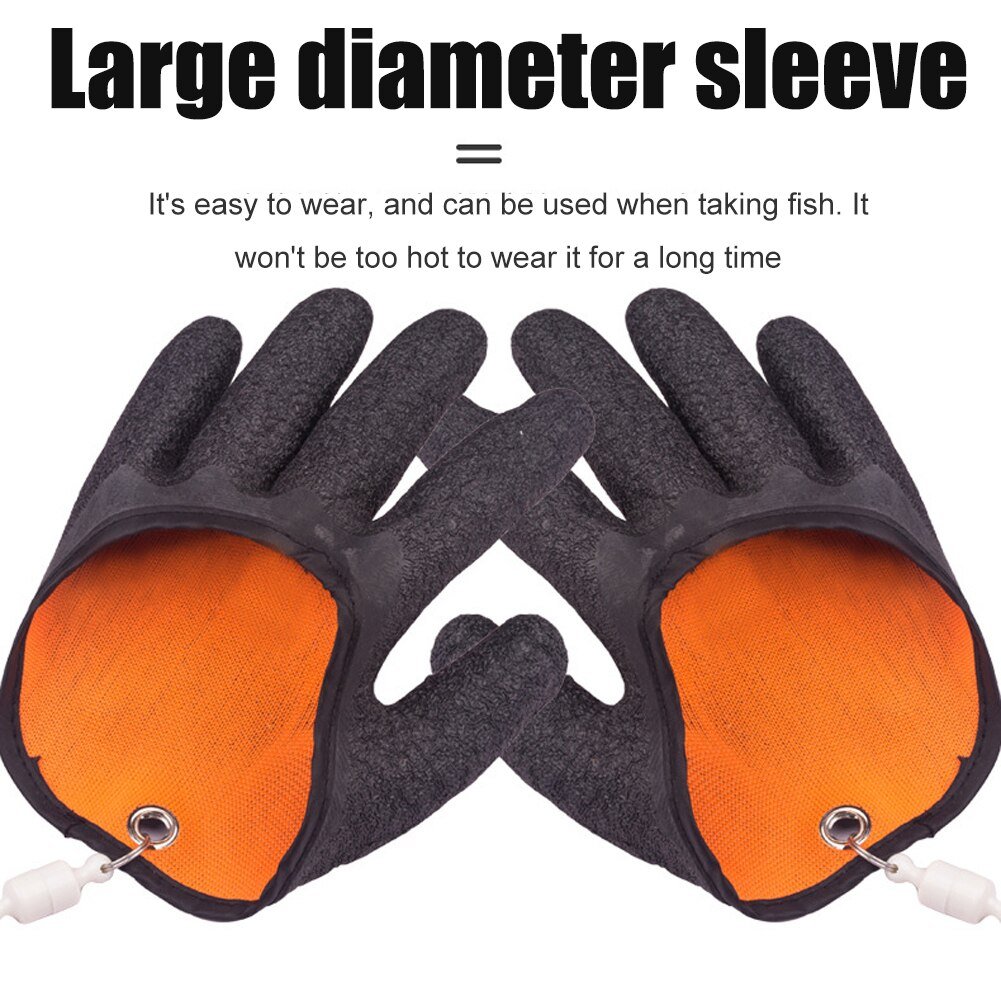 Anti Slip Fishing Gloves Puncture Resistant Latex