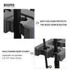 Booms Fishing Rod Holder for Garage: Wall Mount Fishing Pole Holders for Garage | Fishing Rod Rack Holds Up to 10 Rods, Vertical/Horizontal/Ceiling Fishing Pole Racks, WV4 Gray + Black
