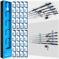 PLUSINNO H5 Horizontal Fishing Rod/Pole Holders for Garage, Wall or Ceiling Mounted Fishing Rod Rack, Aviation Aluminum Fishing Pole Holder Holds up to 20 Rod or Combos Fishing Gear and Gifts for Men