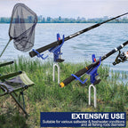 Fishing Rod Holder Ground Stake 360° Adjustable 2pcs Set, Heavy Duty Shore & Beach Rod Bracket Stand for Surf Fishing, Bank Fishing & Outdoor Angling, Reinforced Pole Support Holder