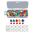 Fishing Sinkers 100pcs Rubber Coated Split Shot - 5 Sizes 1B-5B Detachable Round Mouth Lead Weights, Mixed Colors, Freshwater Saltwater Fishing Tackle