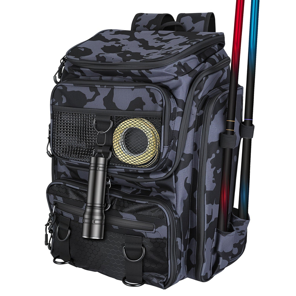 Fishing Backpack 42L with Rod Holders & 16 Pockets