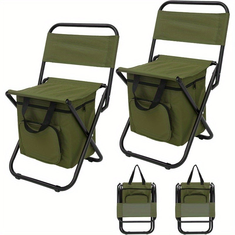 Lightweight Backpack Camping Chair Folding Stool with Backrest – Compact Portable Outdoor Seat, Heavy Duty Support, for Camping, Hunting & Fishing, Available in 3 Colors, 1pc or 2pcs