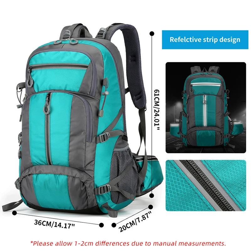 50L Fishing Hiking Backpack Large Capacity Travel Bag