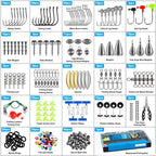 472PCS Fishing Accessories Kit, Waterproof Tackle Box with Tackle Included, Fishing Gifts for Men Included Hooks, Weights, Pliers,Fishing Gear and Equipment for Bass Trout