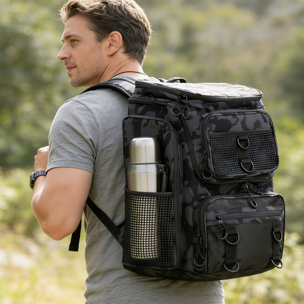 Fishing Backpack 42L with Rod Holders & 16 Pockets
