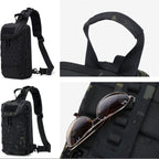 MOLLE Shoulder Bag – Large Capacity Tactical Chest Pack, Waterproof Nylon EDC Crossbody Bag for Hiking, Cycling, Fishing & Camping, Multi-Compartment, Adjustable Strap