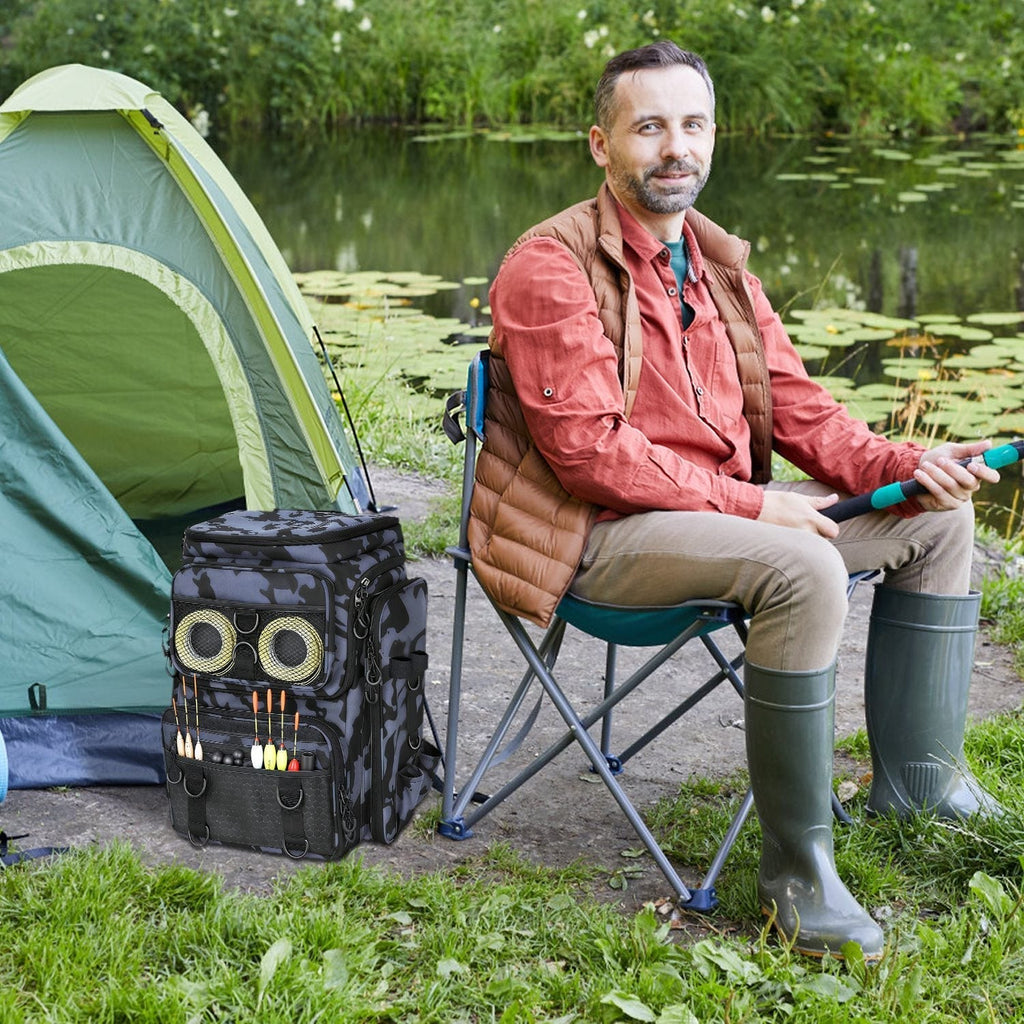 Fishing Backpack 42L with Rod Holders & 16 Pockets