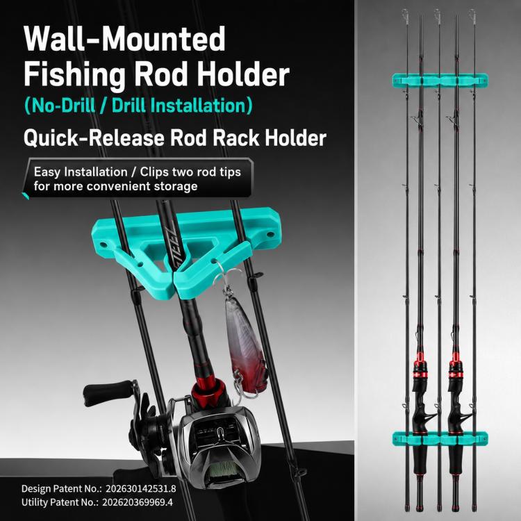 Drill-Free Wall-Mounted Silicone Fishing Rod Display Holder