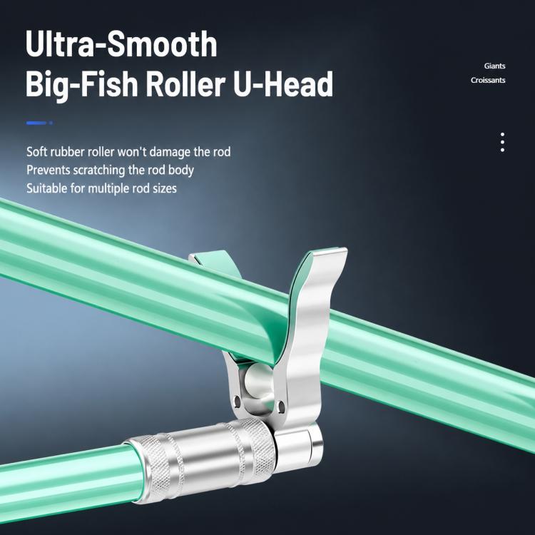 Aluminum Alloy Big Fish U Shape Rod Rest Head Rotatable Roller Fishing Pole Holder