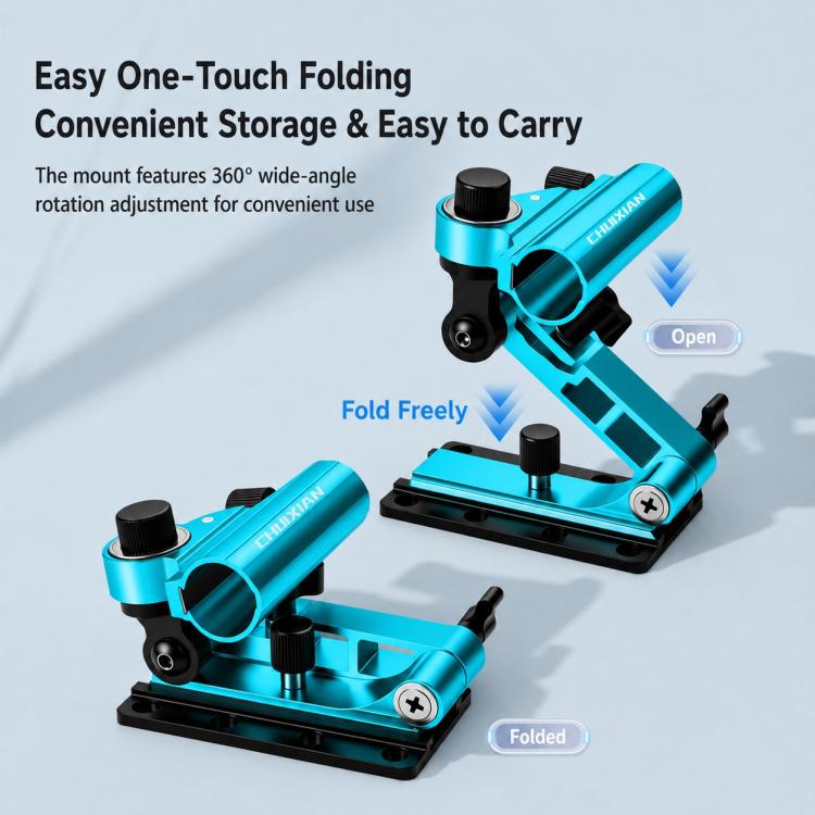 Folding Corner Fishing Box Rod Holder 360 Adjustable Aluminum Alloy Turret Bracket