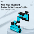Folding Corner Fishing Box Rod Holder 360 Adjustable Aluminum Alloy Turret Bracket
