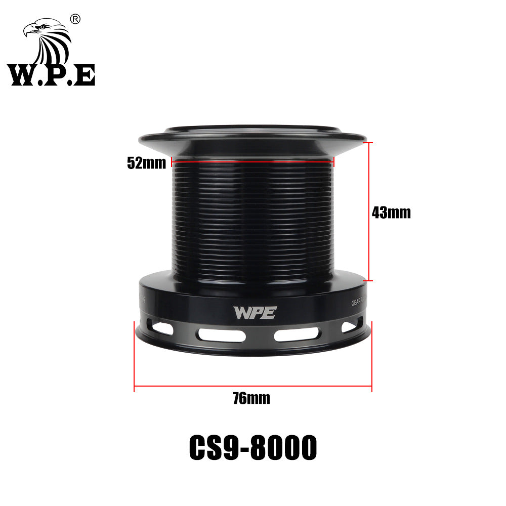 WPE 8000 CS‑09 Series Carp Spinning Reel, Metal Spool & Handle, PA Body, 9+1 BBs Saltwater Freshwater Fishing Reel