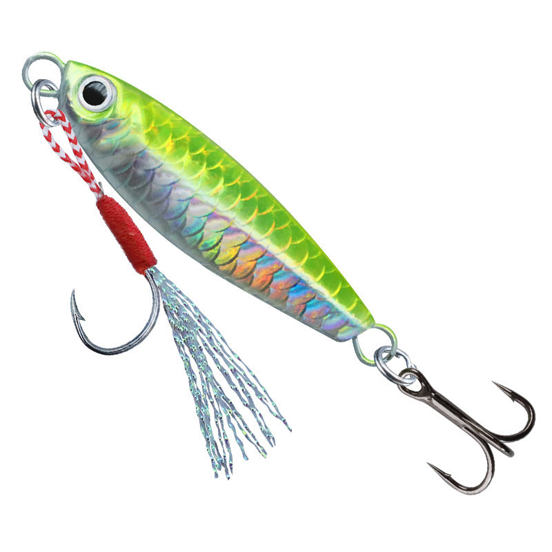 Fish Scale Jig Lure, Slow Fall Metal Casting Jig, Long Cast Spoon Bait for Bass, Walleye & Pike Freshwater Saltwater Fishing