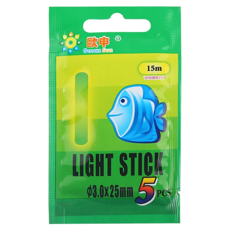 10 Packs OCEAN SUN Luminous Float Night Fishing Light Stick, Visibility: 15m, Size: 3.0 x 25mm, Visibility: 15m(5pcs)
