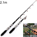 36cm Portable Telescopic Sea Fishing Rod Mini Fishing Pole, Extended Length : 2.1m, 2.1m