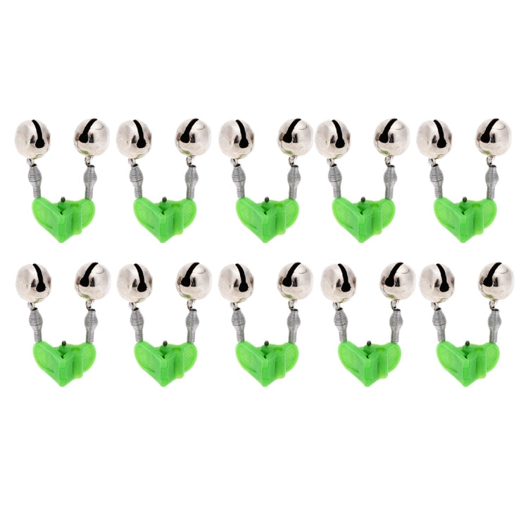 10 PCS Fishing Accessory Twin Bells Clip On Fishing Rod Fishing Bait Alarm, Random Color Delivery, Fishing Bait Alarm
