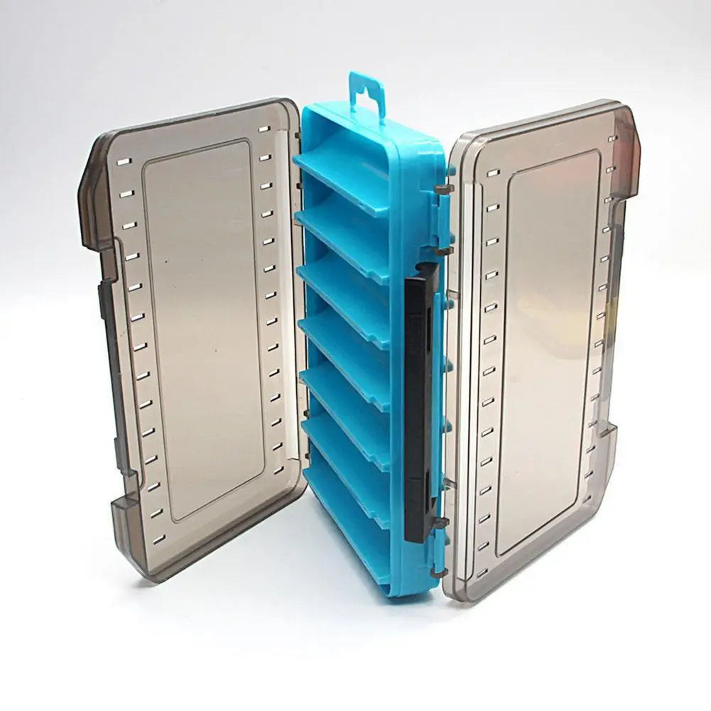 Double-Sided Fishing Tackle Box – 14 Compartments, 5 Colors
