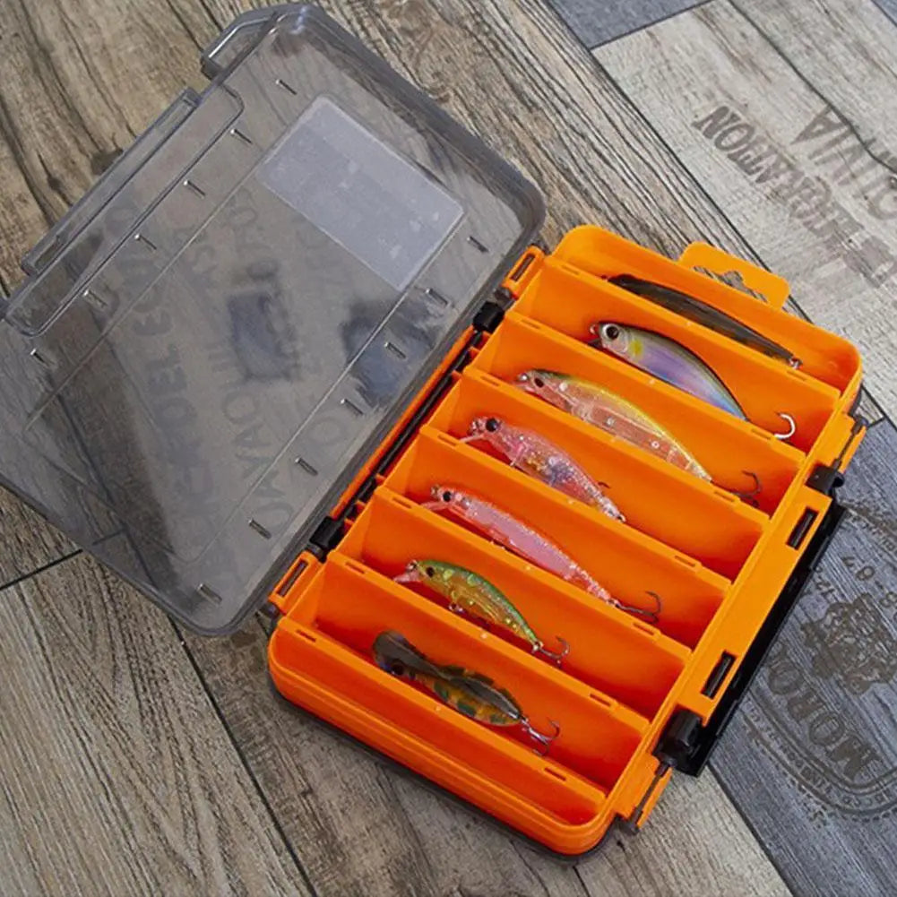Double-Sided Fishing Tackle Box – 14 Compartments, 5 Colors