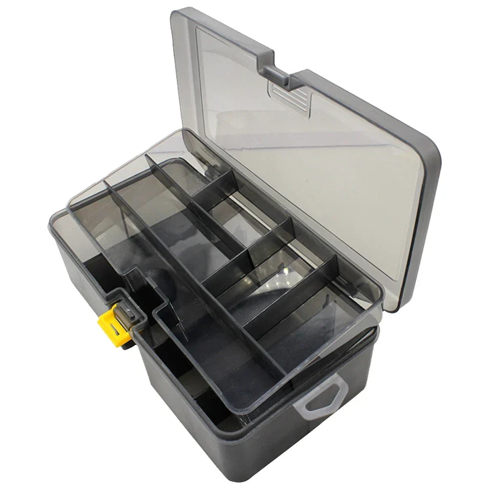 Double Layer Fishing Box Waterproof Plastic Lure Adjustable Dividers