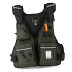 Multi-pockets Fly Fishing Jacket Buoyancy Vest Water Bottle Holder