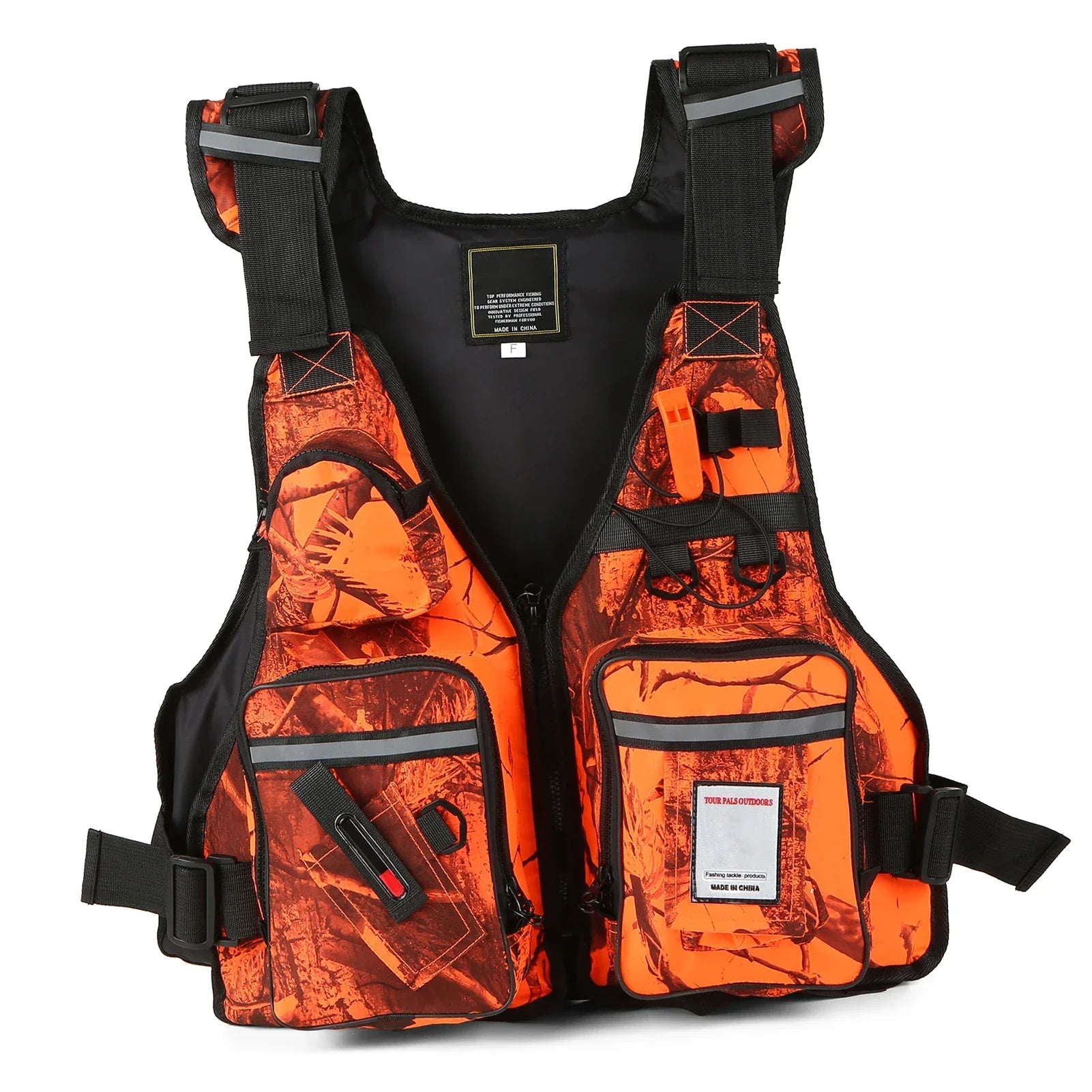 Multi-pockets Fly Fishing Jacket Buoyancy Vest Water Bottle Holder