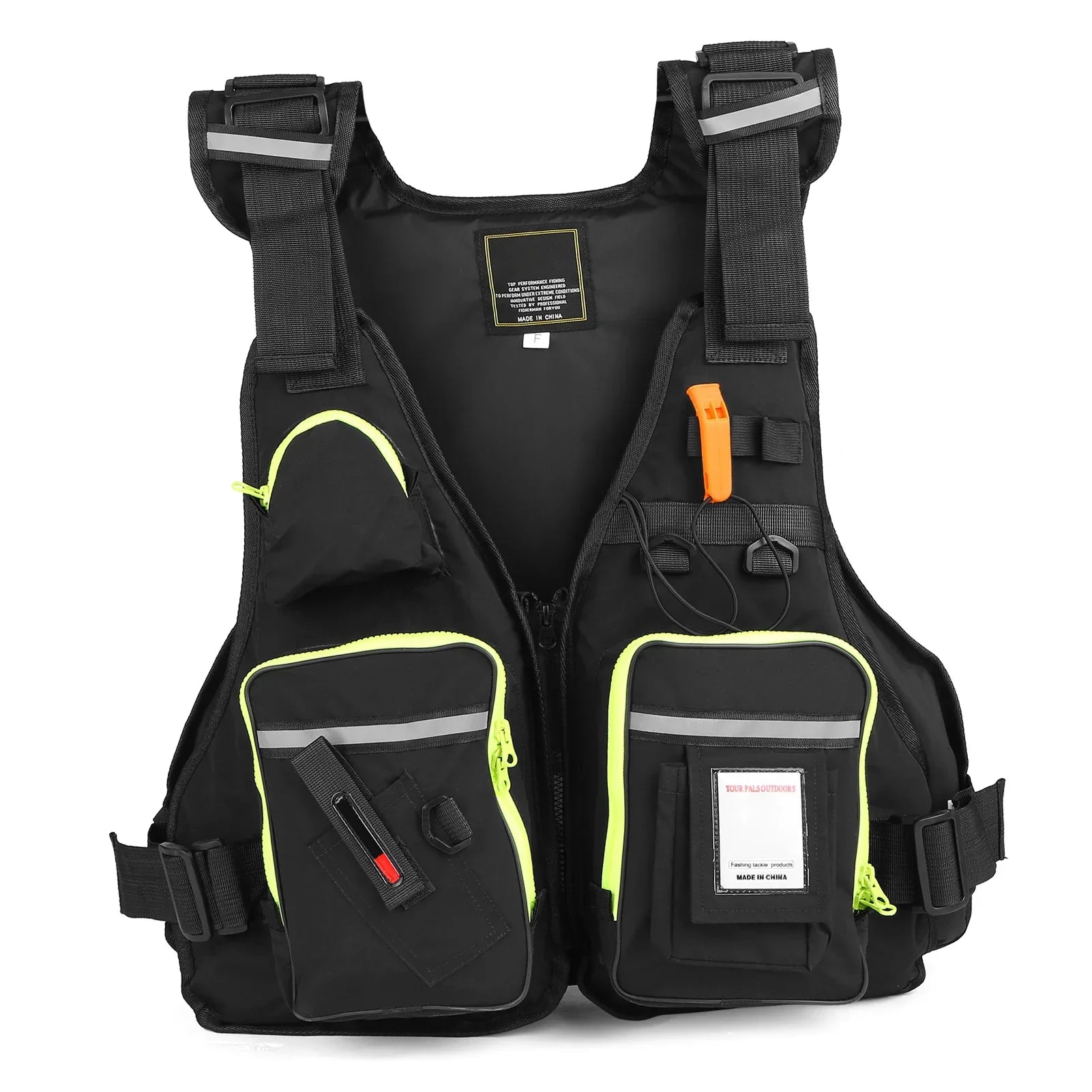 Multi-pockets Fly Fishing Jacket Buoyancy Vest Water Bottle Holder