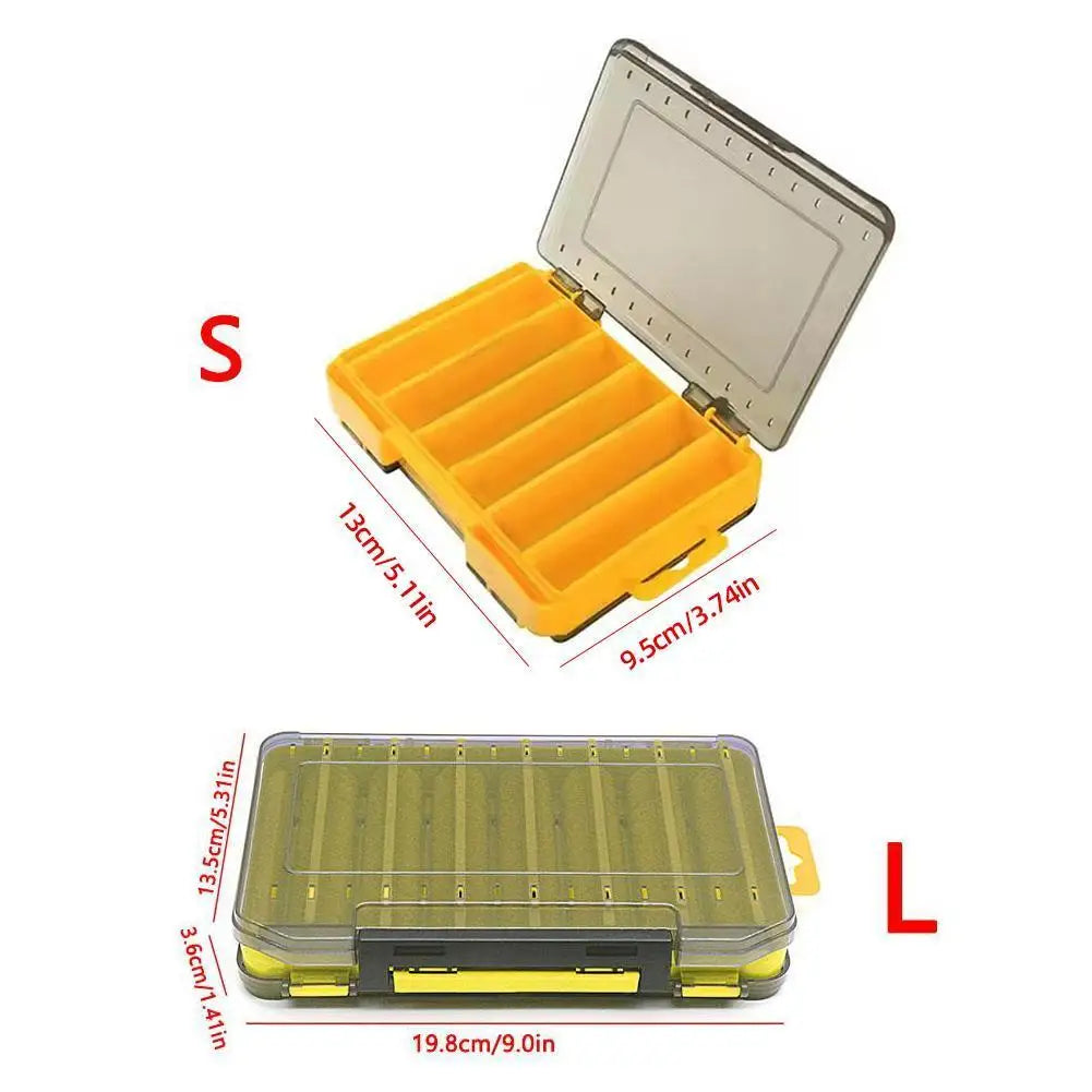 Double-Sided Fishing Tackle Box – 14 Compartments, 5 Colors