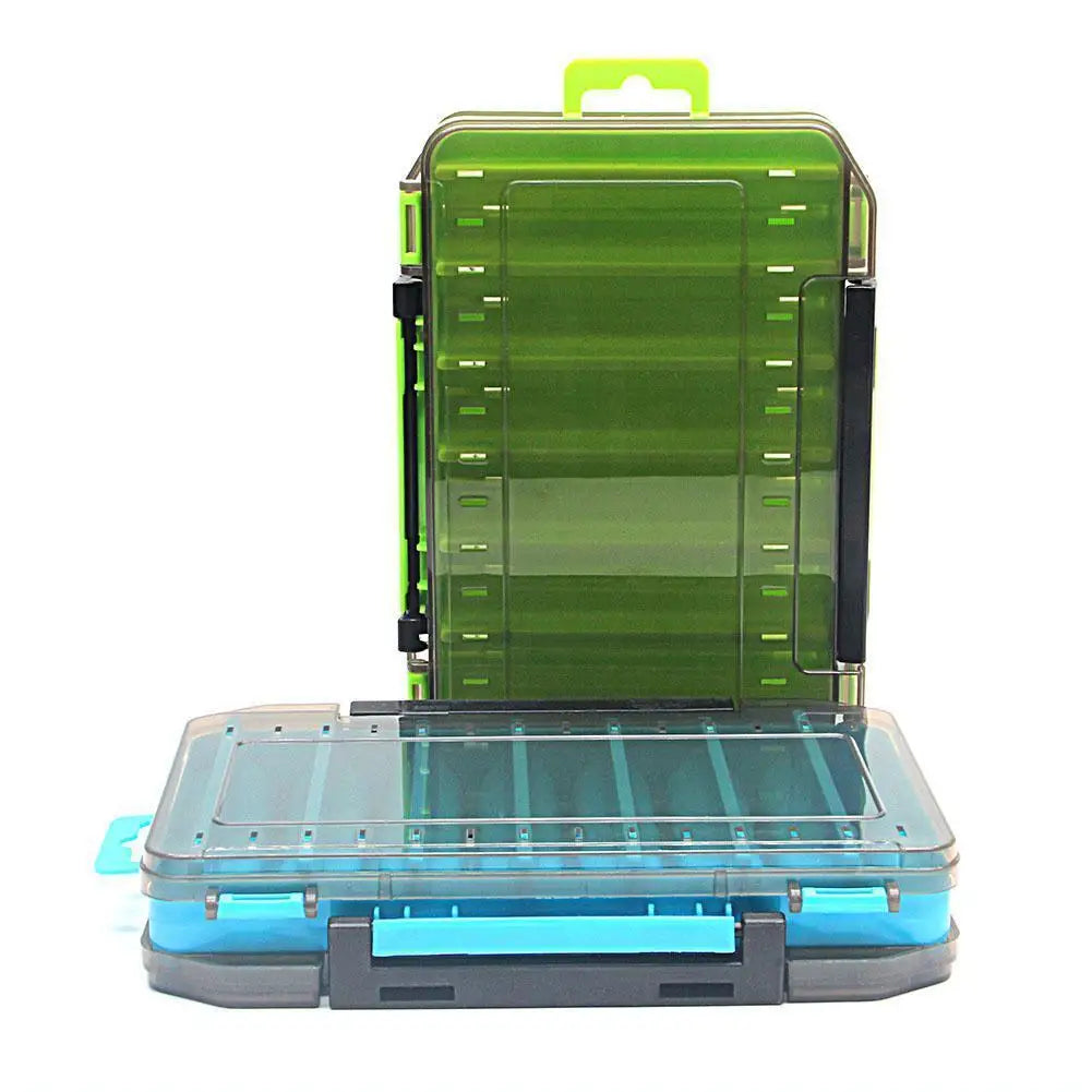 Double-Sided Fishing Tackle Box – 14 Compartments, 5 Colors