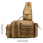 Fishing Tackle Backpack & Crossbody Bag with Rod Holder