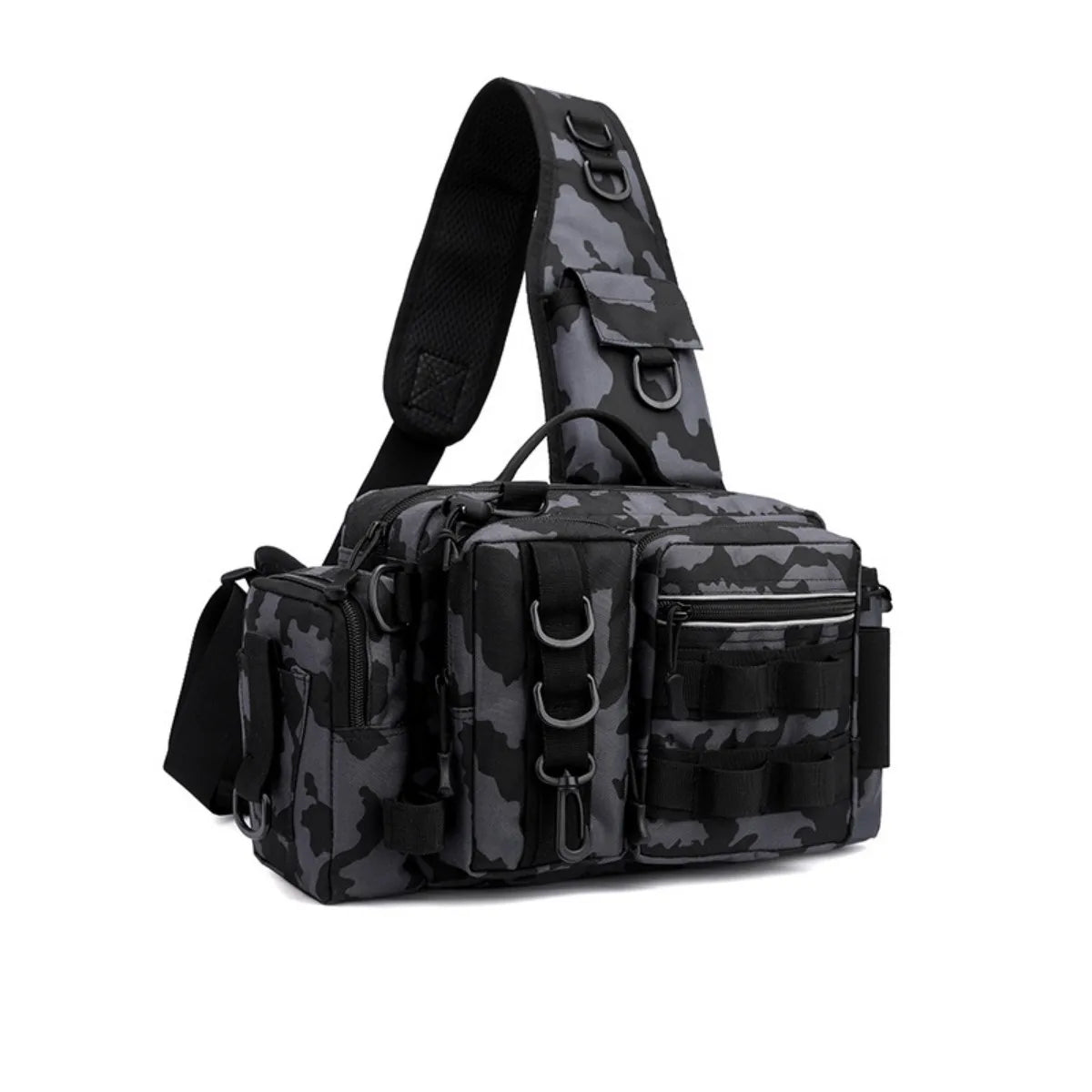 Large Camo Fishing Tackle Bag – Waist, Crossbody & Shoulder