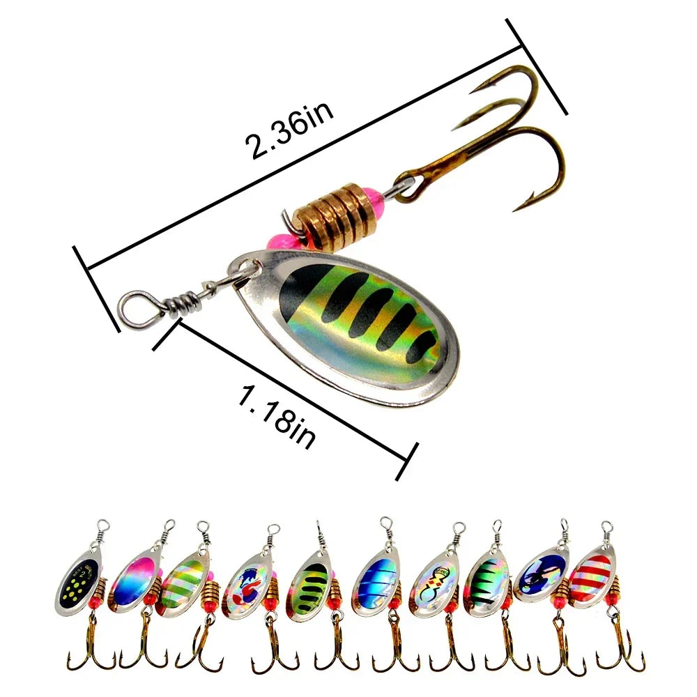 Metal Spoon Spinner Fishing Lure Spoonbait Crankbaits Wobblers Bait