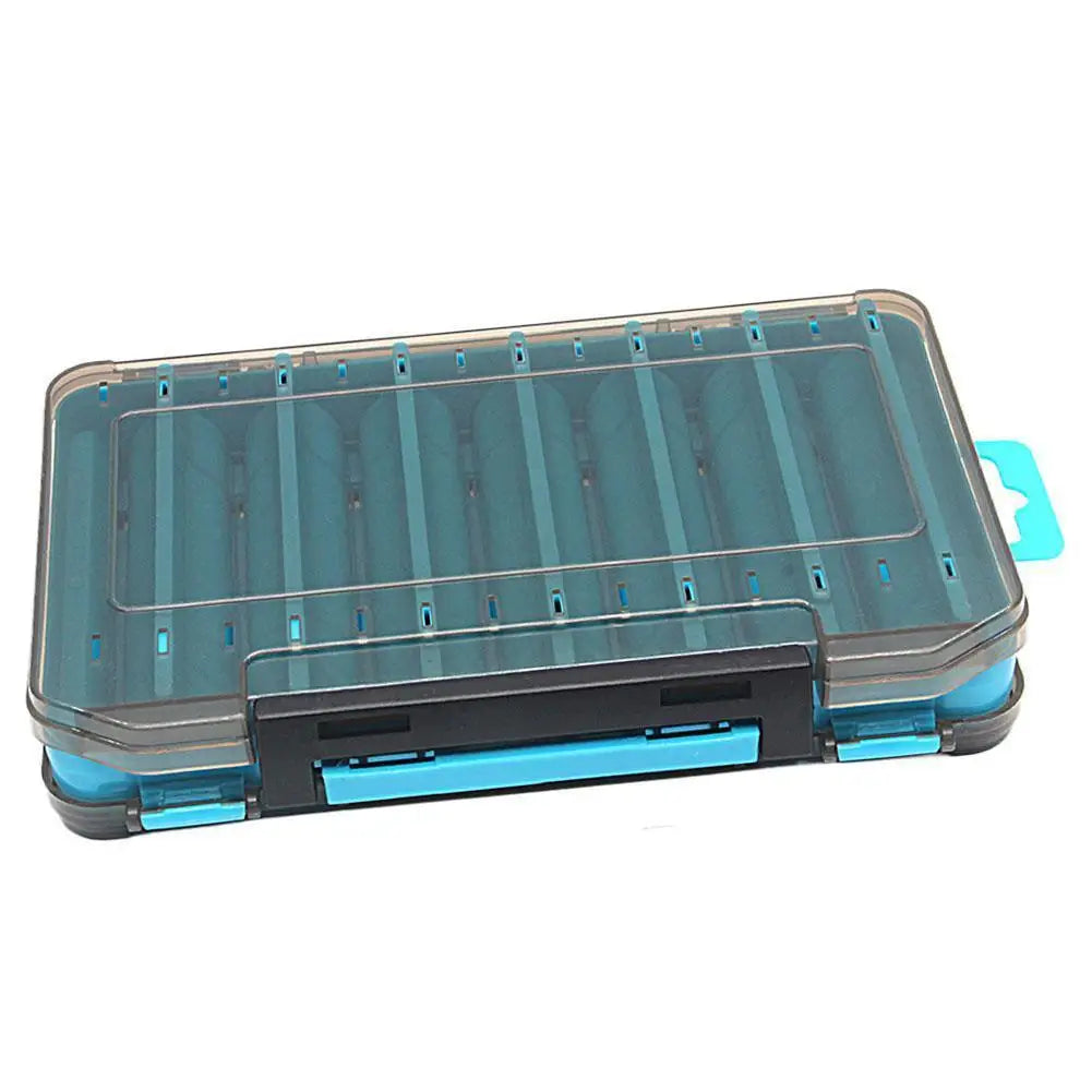 Double-Sided Fishing Tackle Box – 14 Compartments, 5 Colors