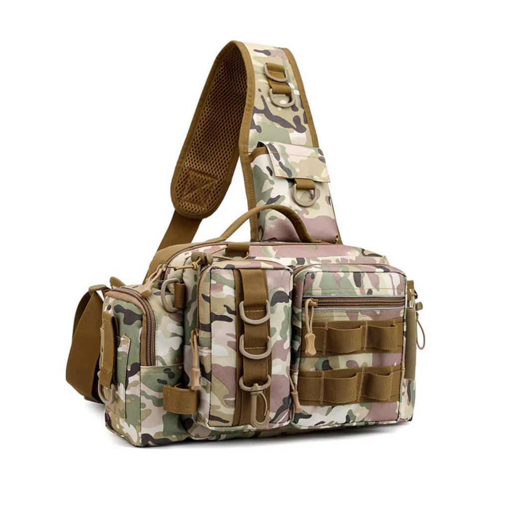 Large Camo Fishing Tackle Bag – Waist, Crossbody & Shoulder
