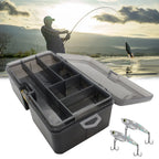 Double Layer Fishing Box Waterproof Plastic Lure Adjustable Dividers