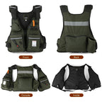 Multi-pockets Fly Fishing Jacket Buoyancy Vest Water Bottle Holder