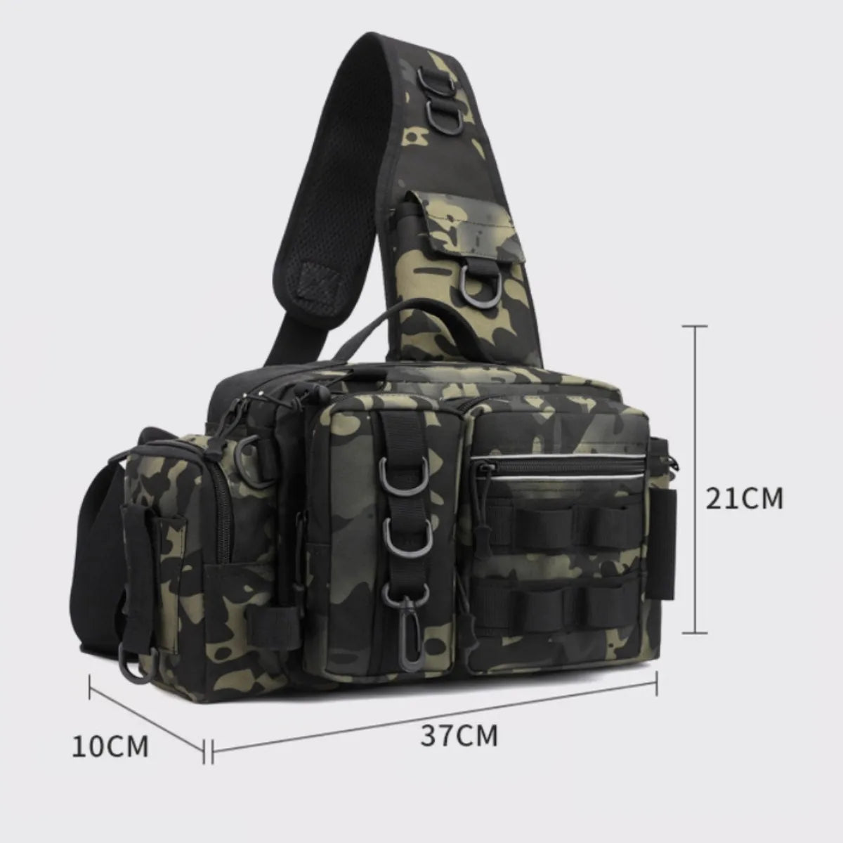Large Camo Fishing Tackle Bag – Waist, Crossbody & Shoulder